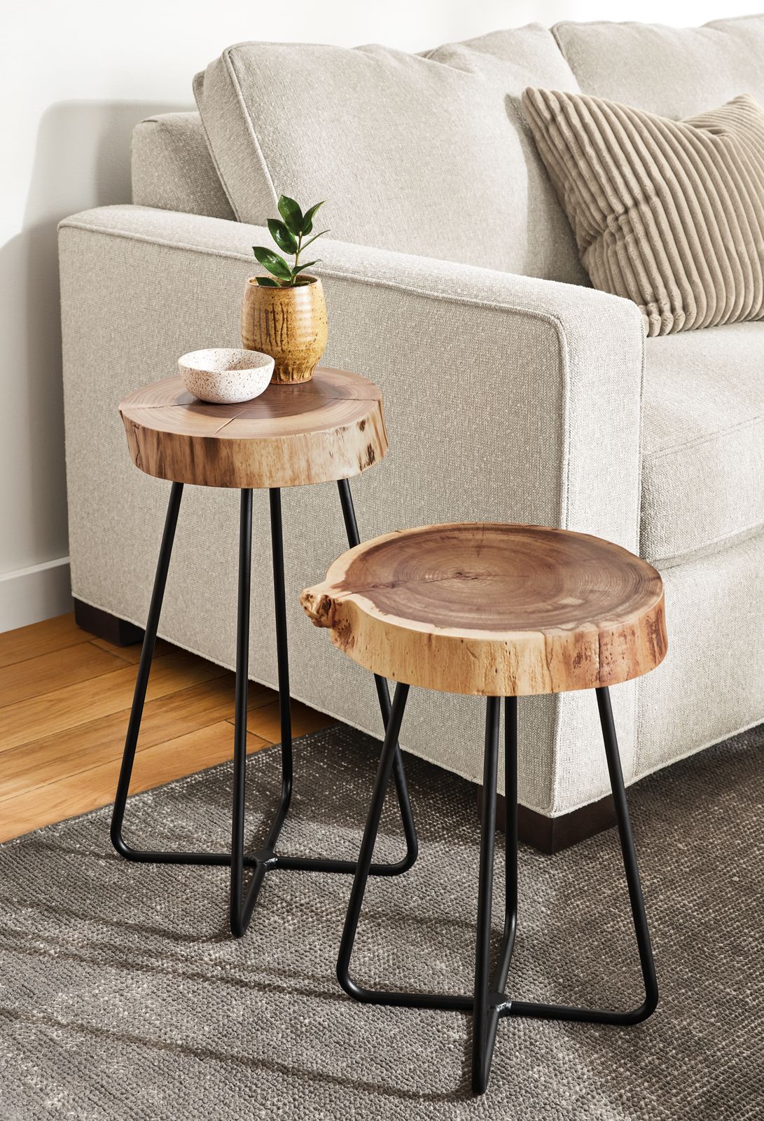 Wellington End Tables in Elm & Walnut - How to Add an Accent Table ...