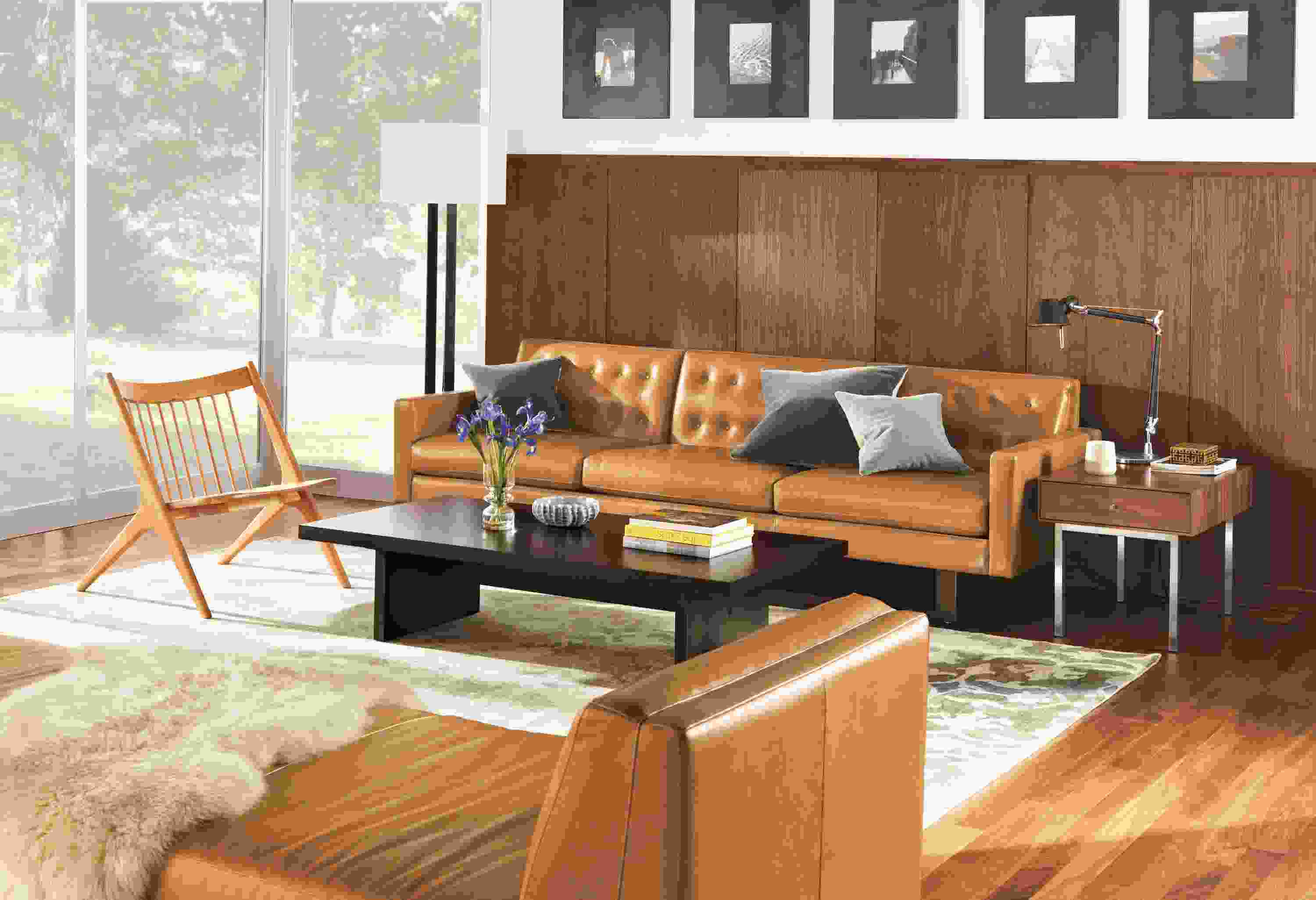 Detail of Wells 101 inch sofa in Brighton Camel.