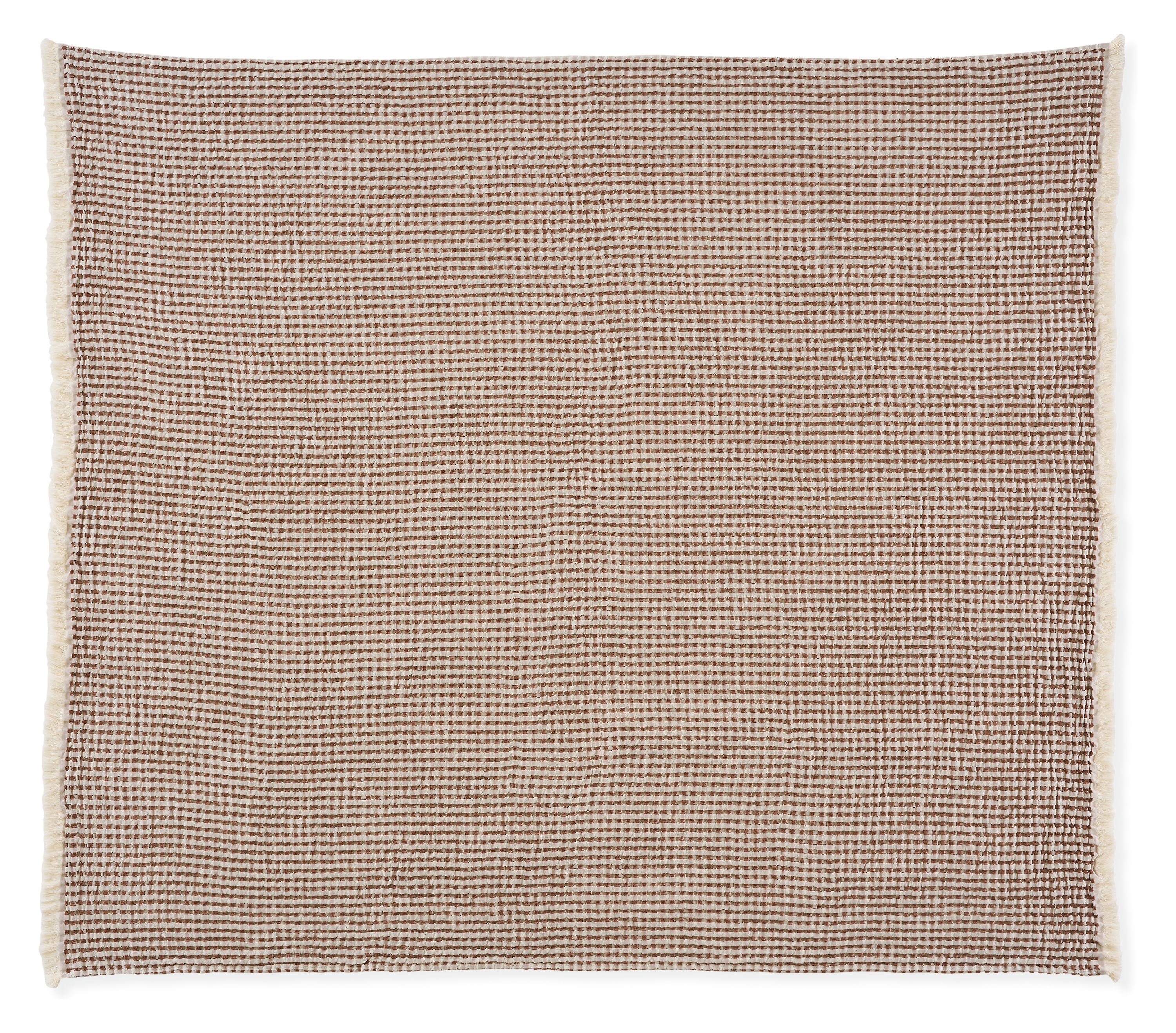 Overhead view of westin throw blanket in brick.