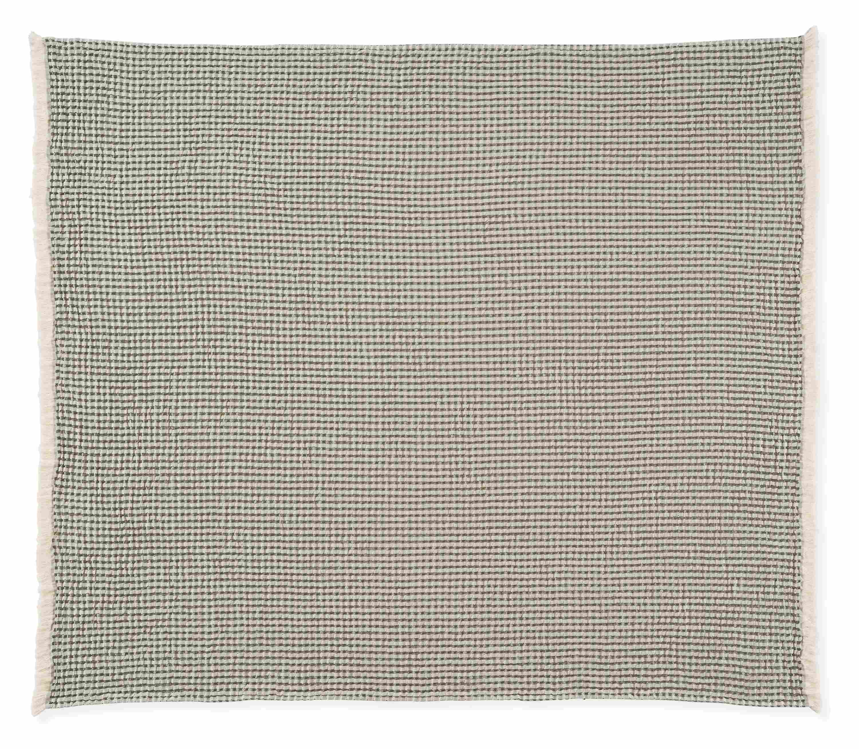 Overhead view of westin throw blanket in spruce.