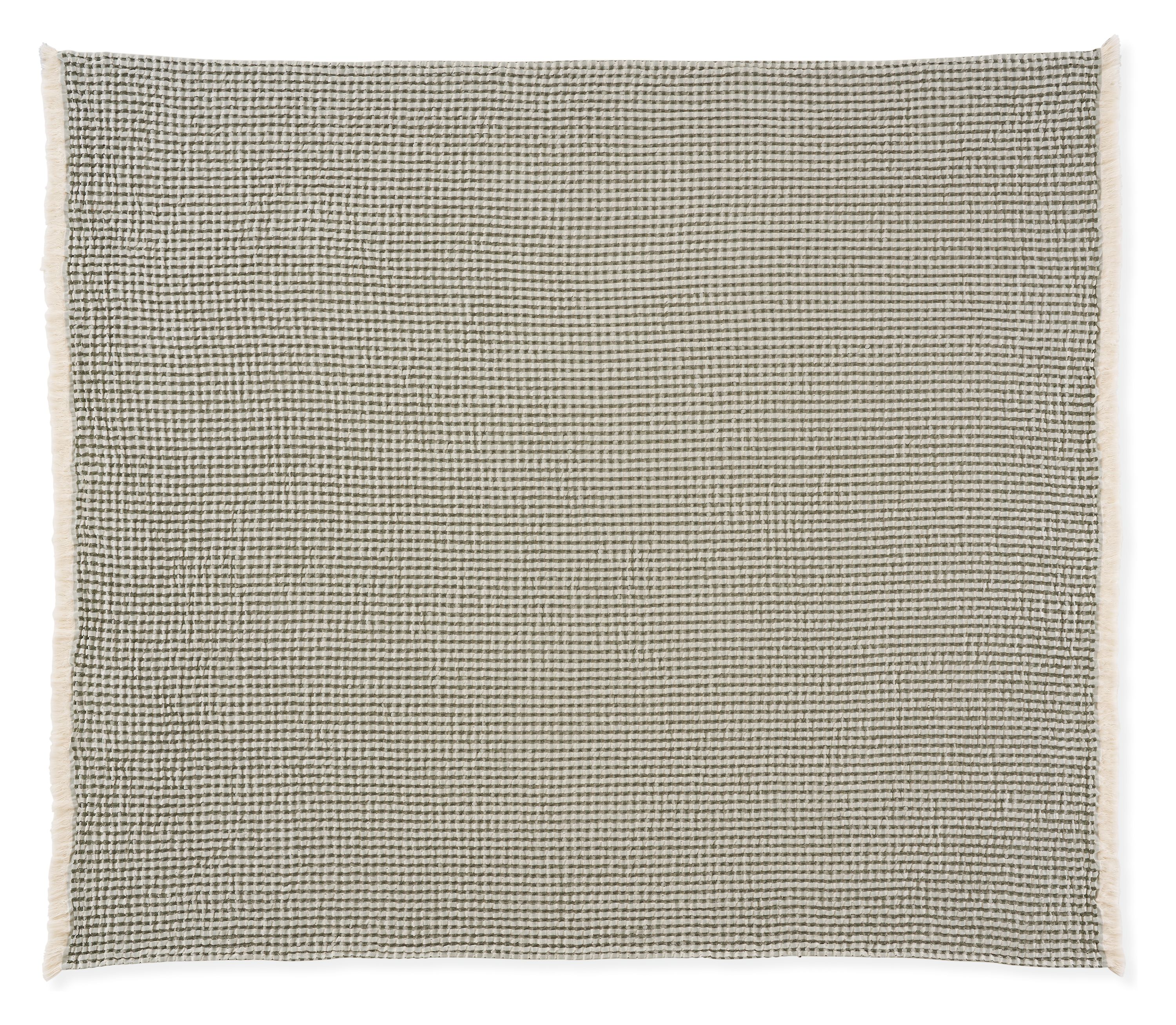 Overhead view of westin throw blanket in spruce.