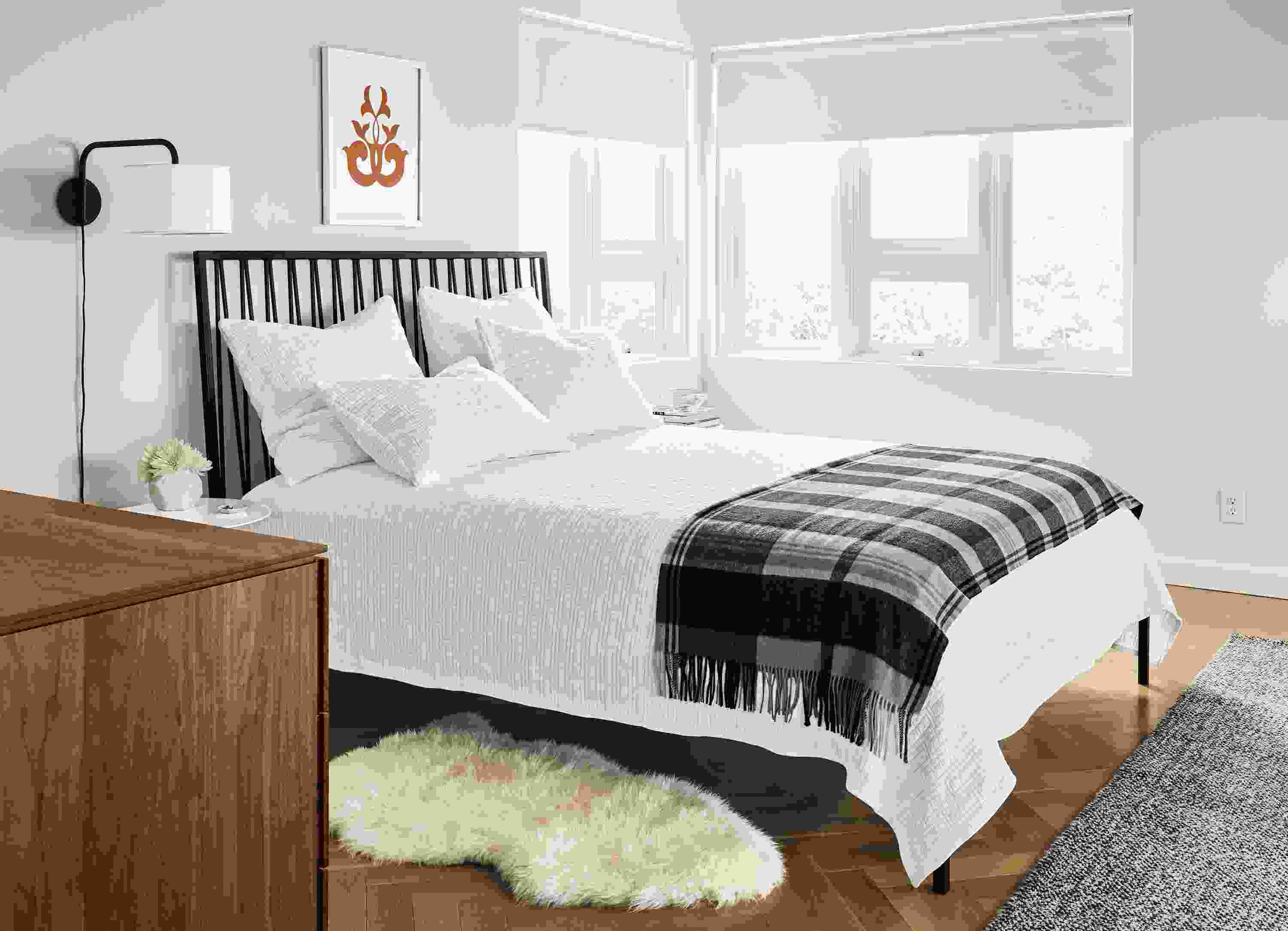 Detail of Whitmore Brick Matelasse full/queen coverlet in white.