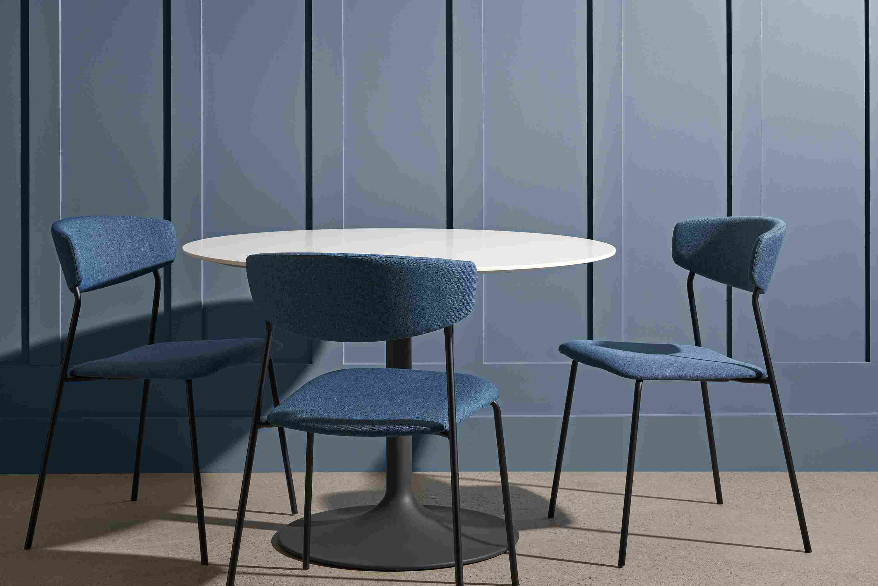 Detail of Wolfgang Side Chair in Medley Fabric.