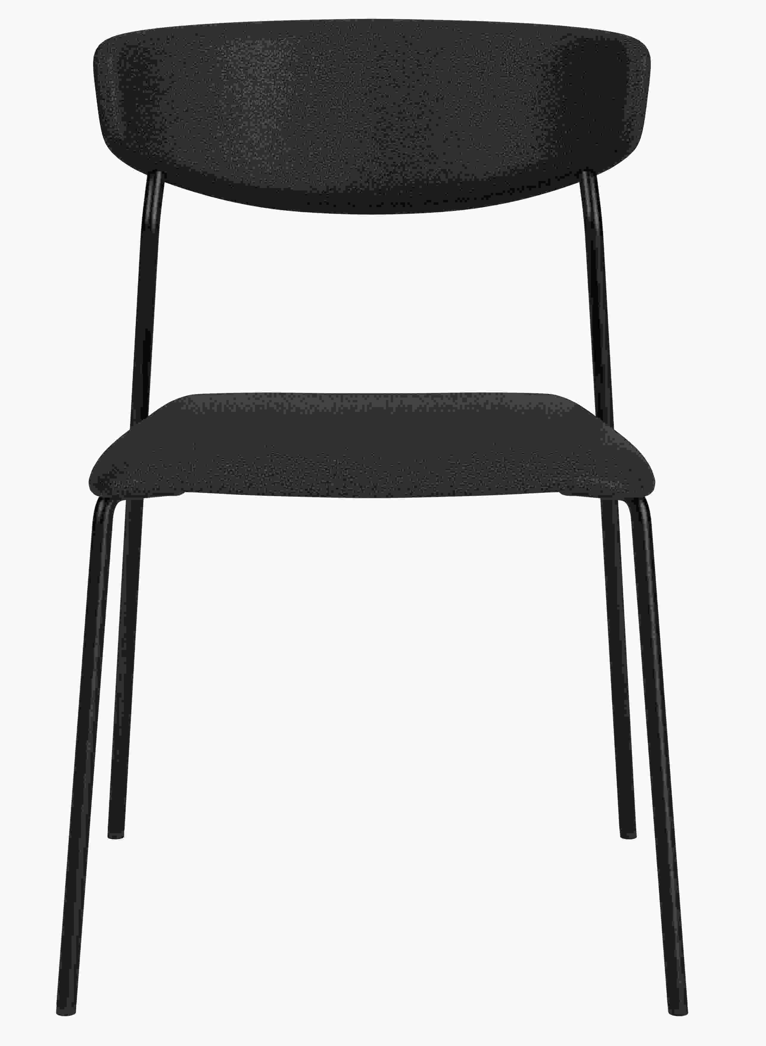 Front view of Wolfgang chair in black Sarno leather.