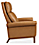 Side view of Wynton Select Recliner Wood Base in Lecco Leather- Rolled Arm.