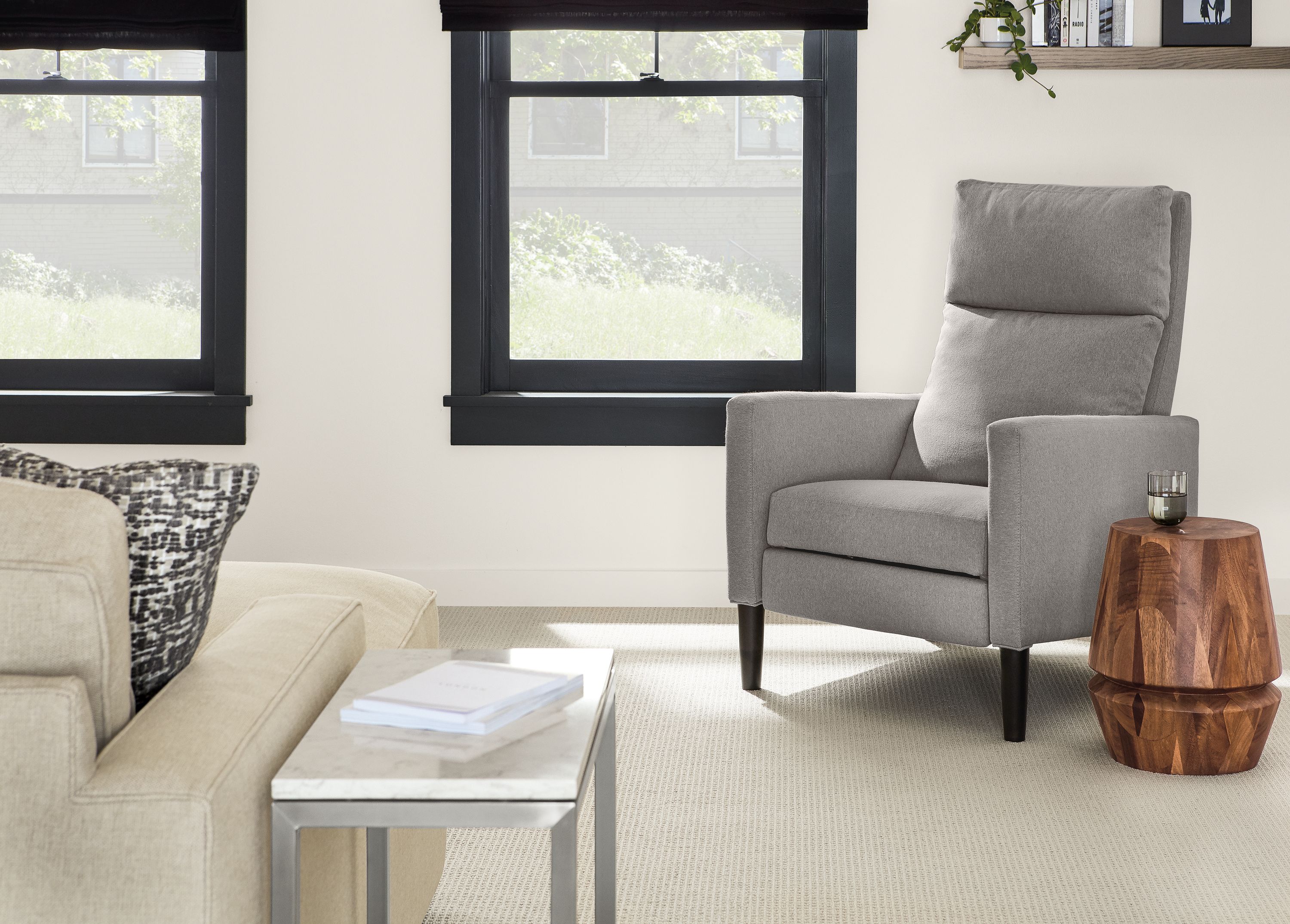 Detail of Wynton recliner.