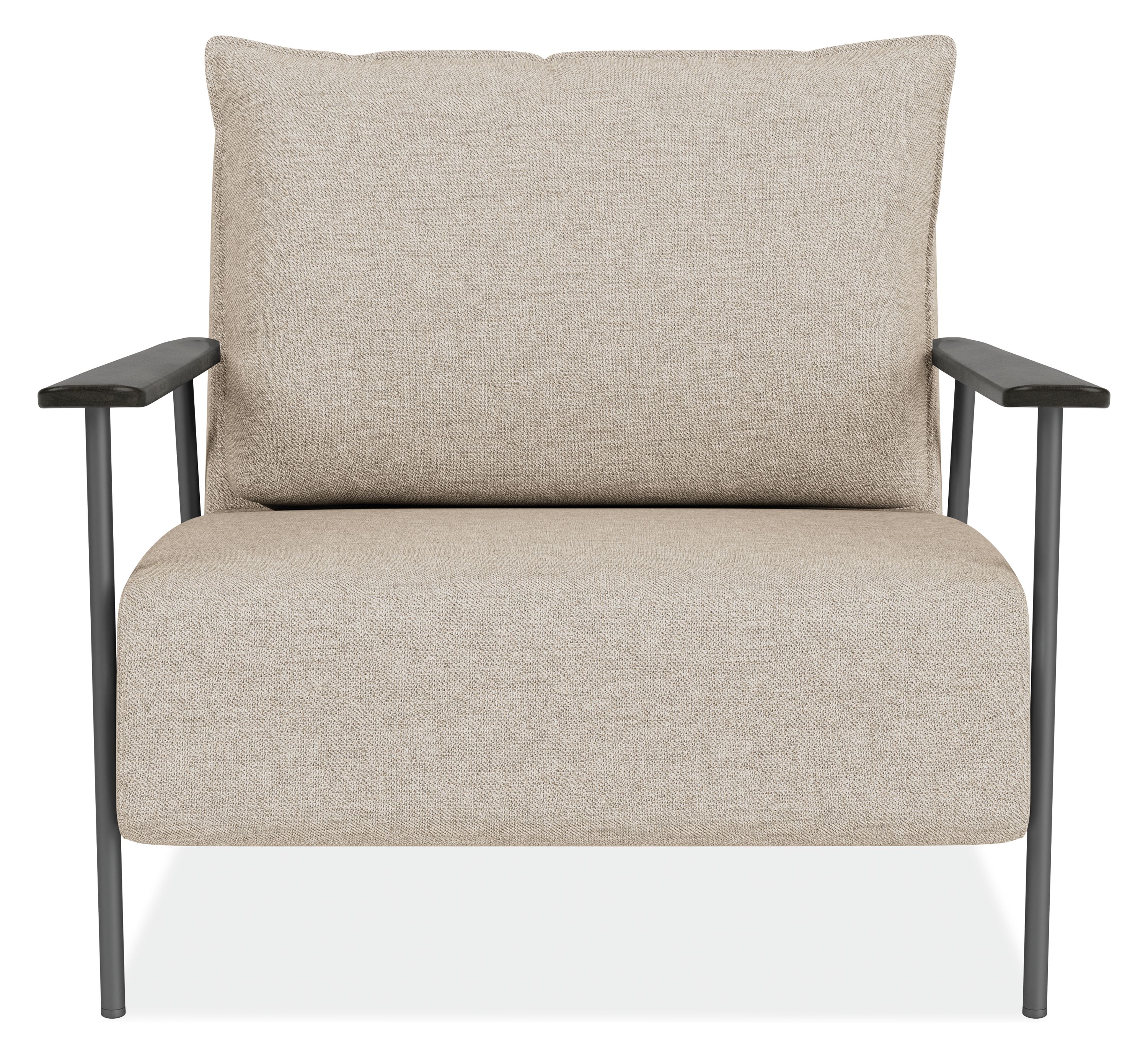 Front view of Xavier Chair in Gino Fabric.