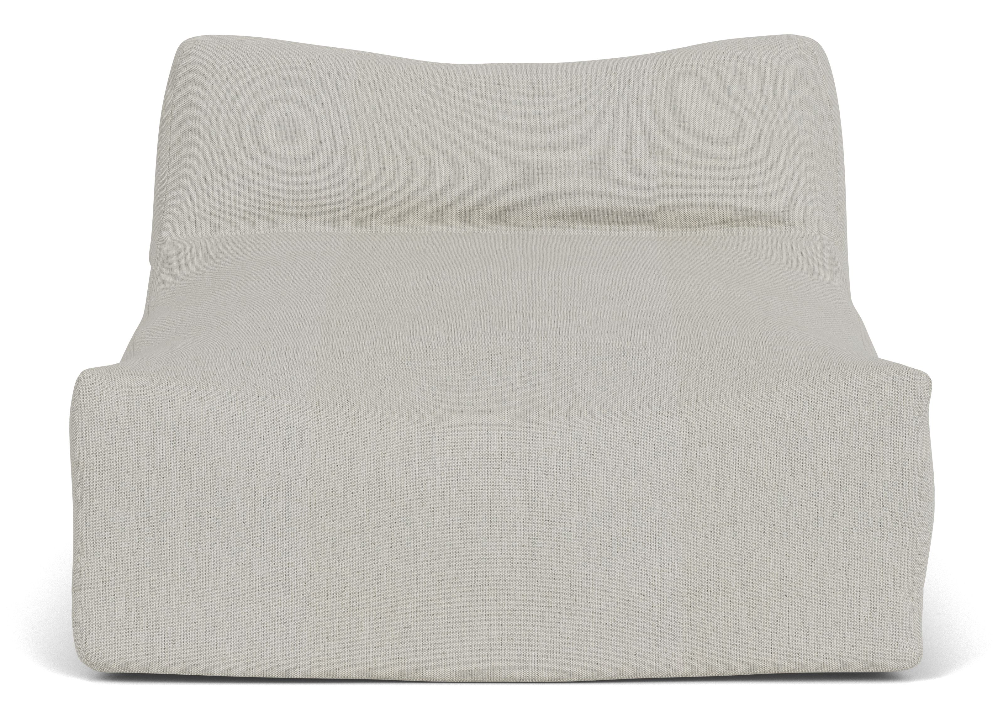 Front view of Yamba chair in Mist grey fabric.