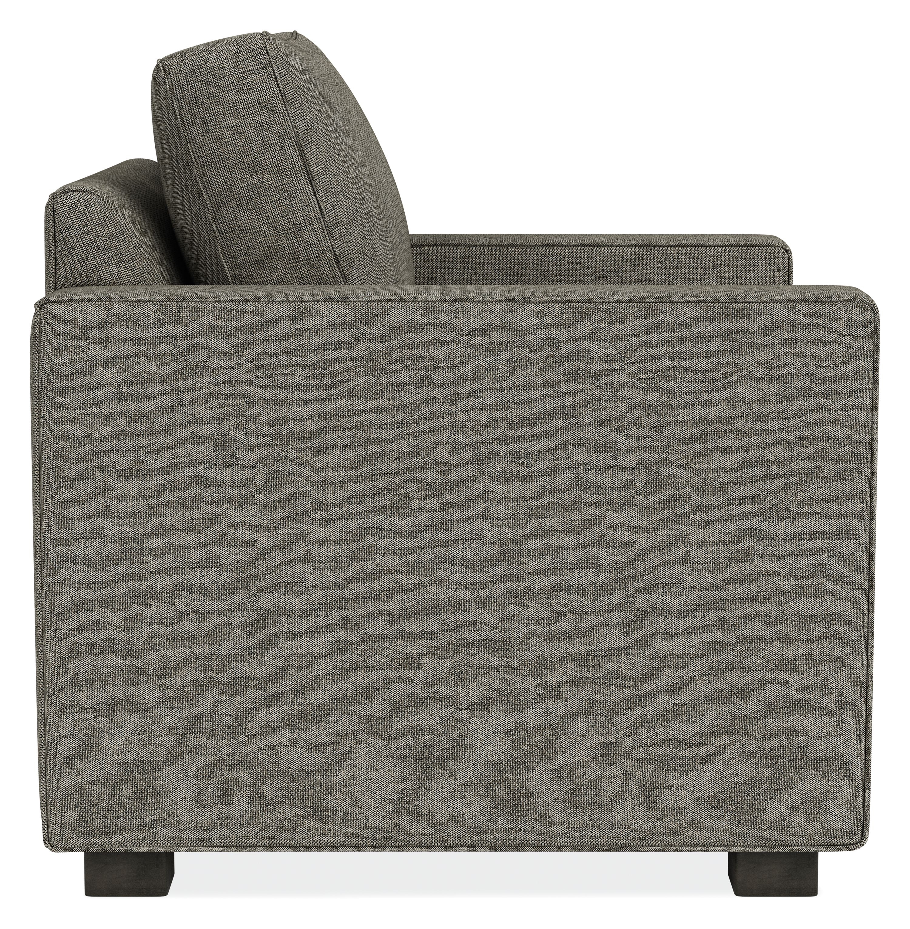 Side view of York Chair in Tepic Fabric.