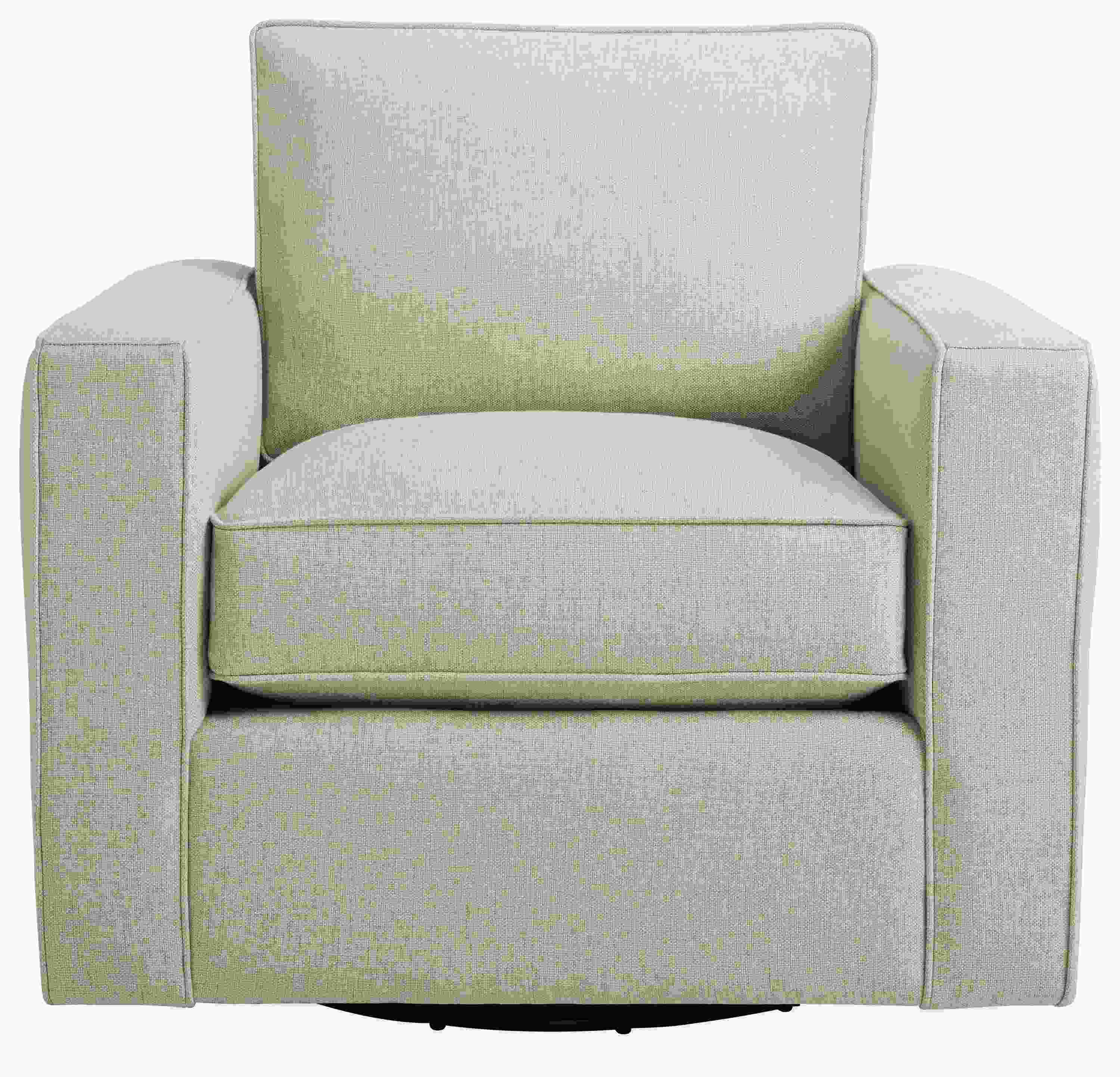 Front view of York Swivel Chair in Sumner Linen.