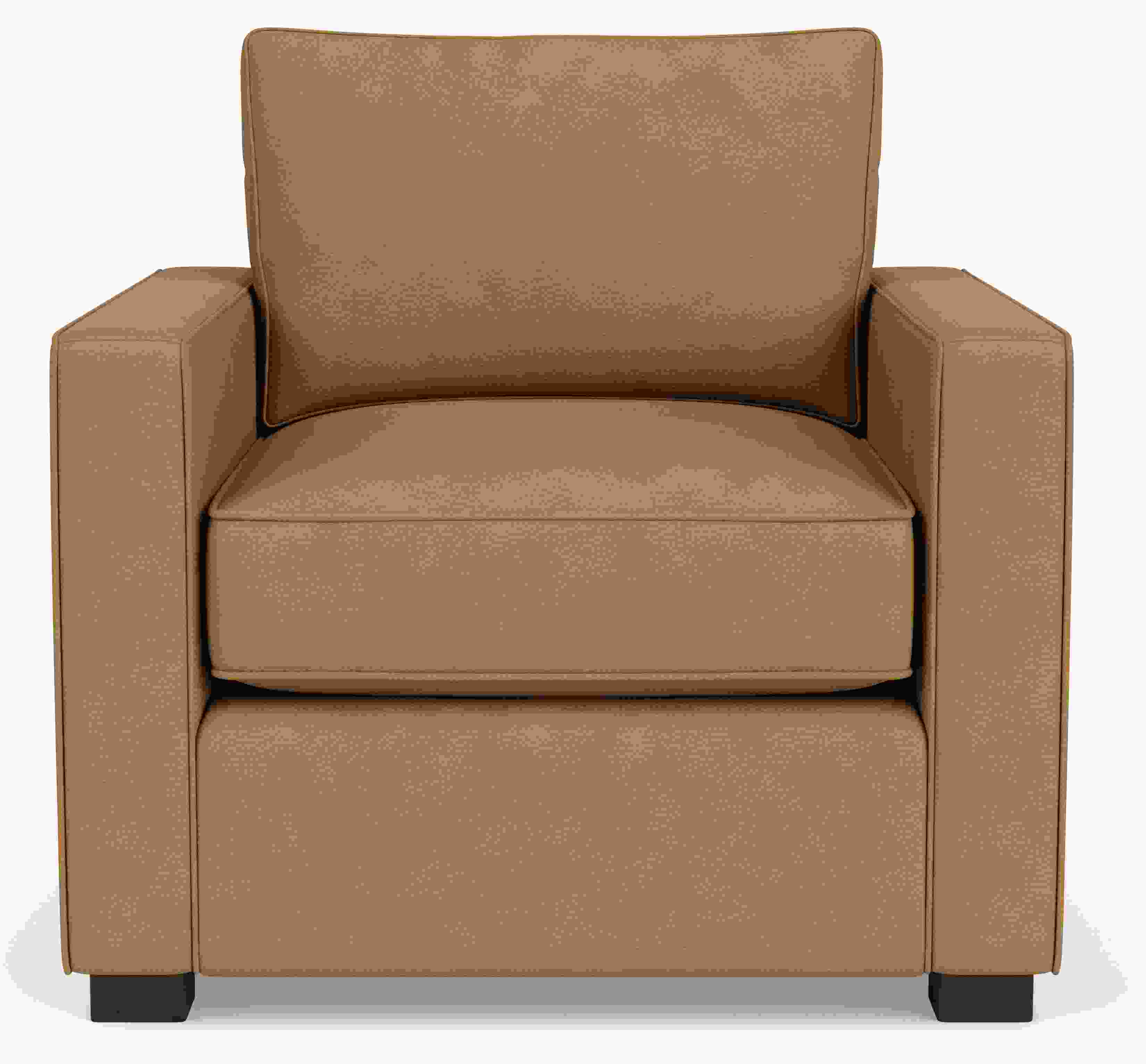 Front view of York chiar in Laino camel leather.