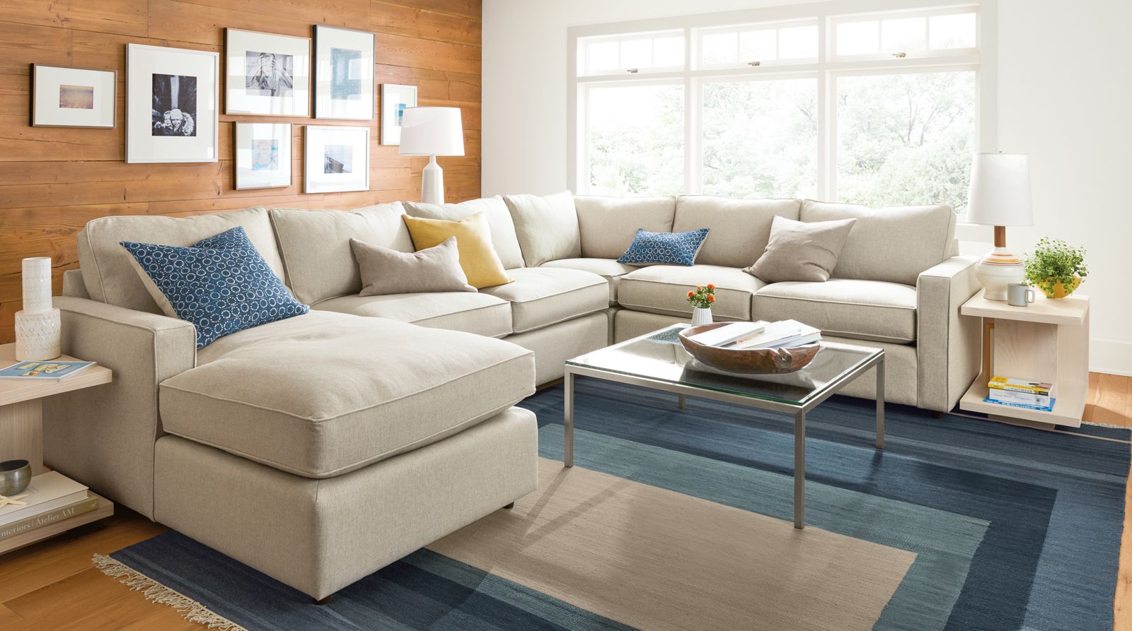 York 4-piece sectional with left arm chaise.