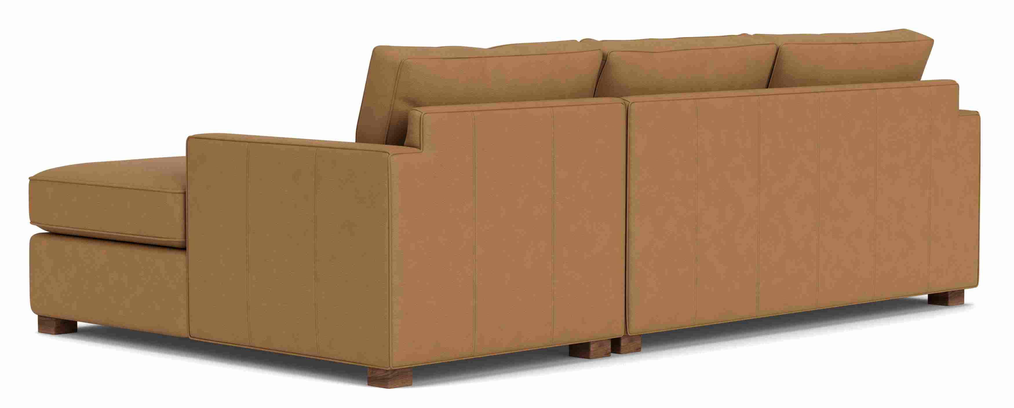 Back view of York 105" Sofa with Right-Arm Chaise in Leather