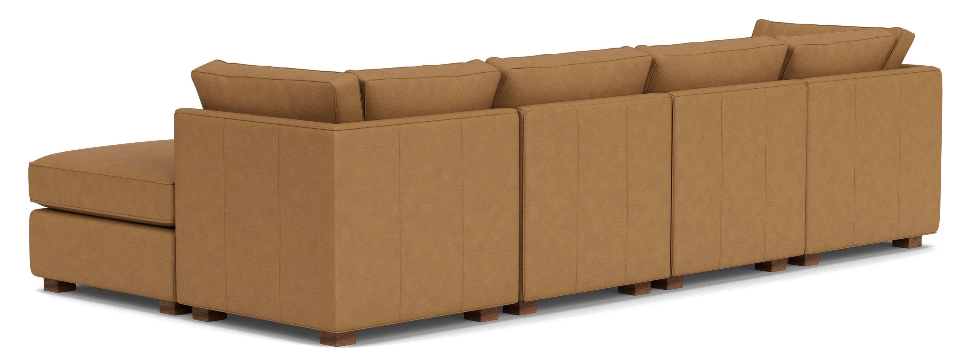 Back view of York 132x70" Six-Piece Modular U-Shaped Sectional in Leather