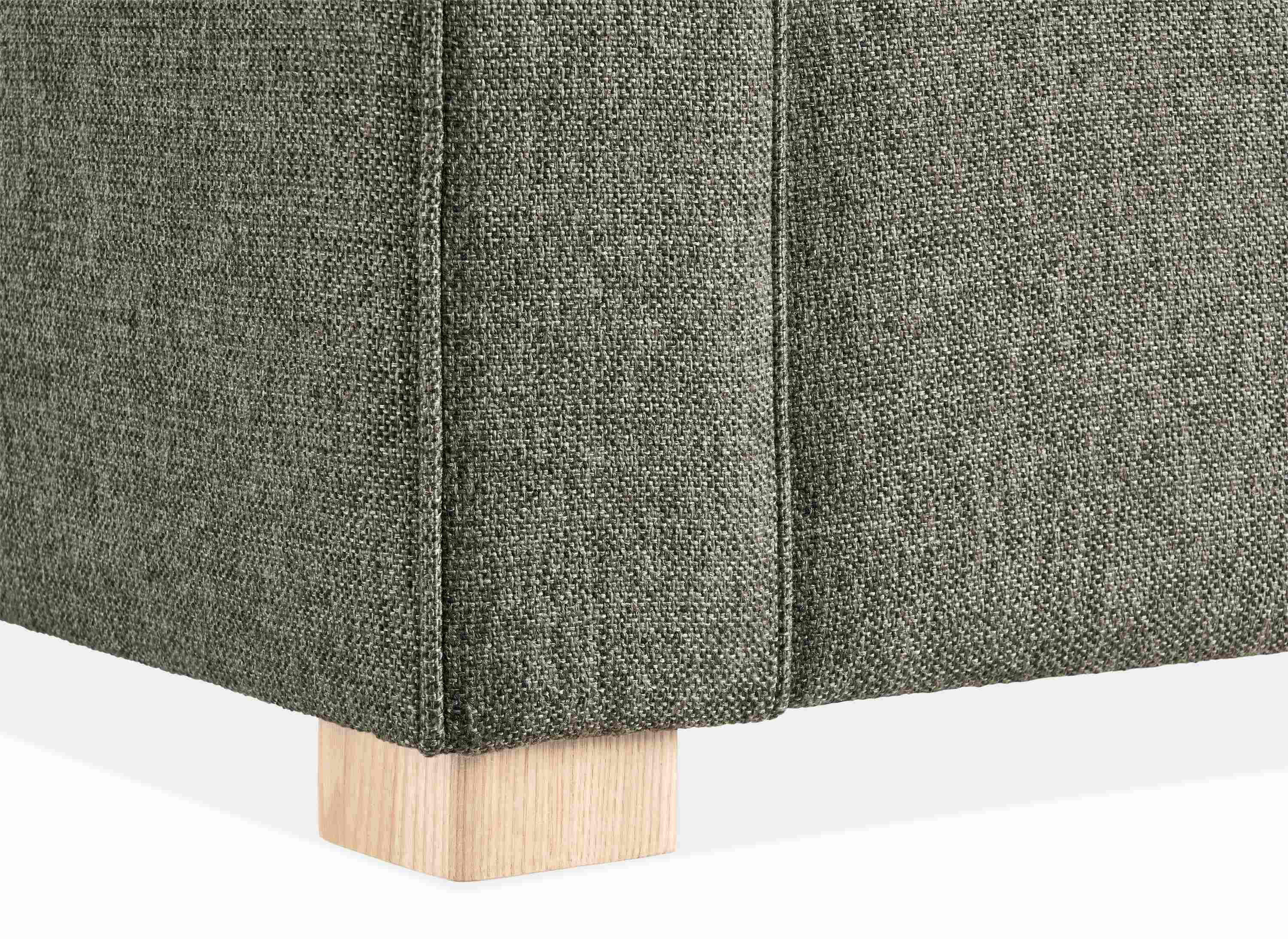 corner detail of the ash leg on a york sofa.