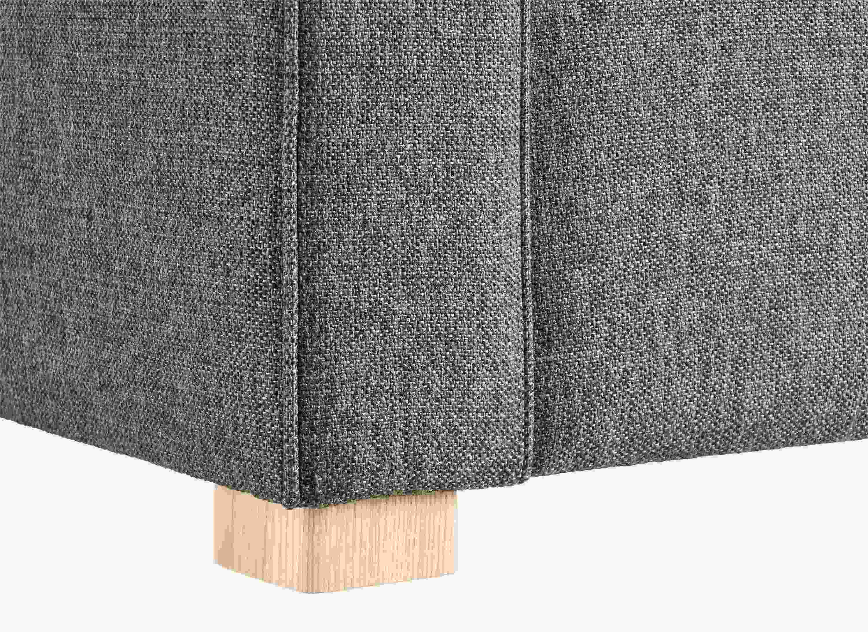 corner detail of the ash leg on a york sofa.