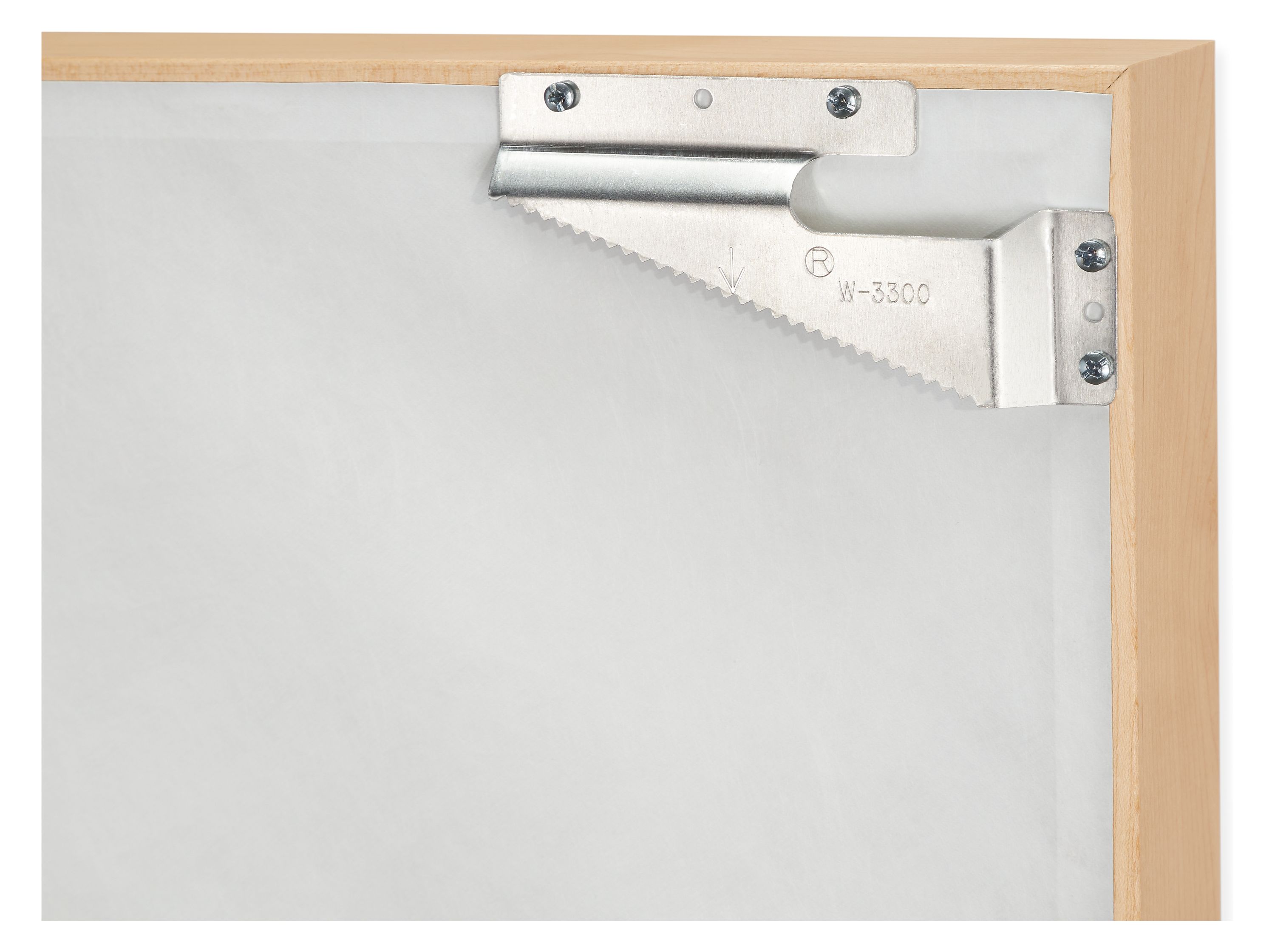 detail of wall mounting bracket on back of frame of ayomi yoshida artwork.