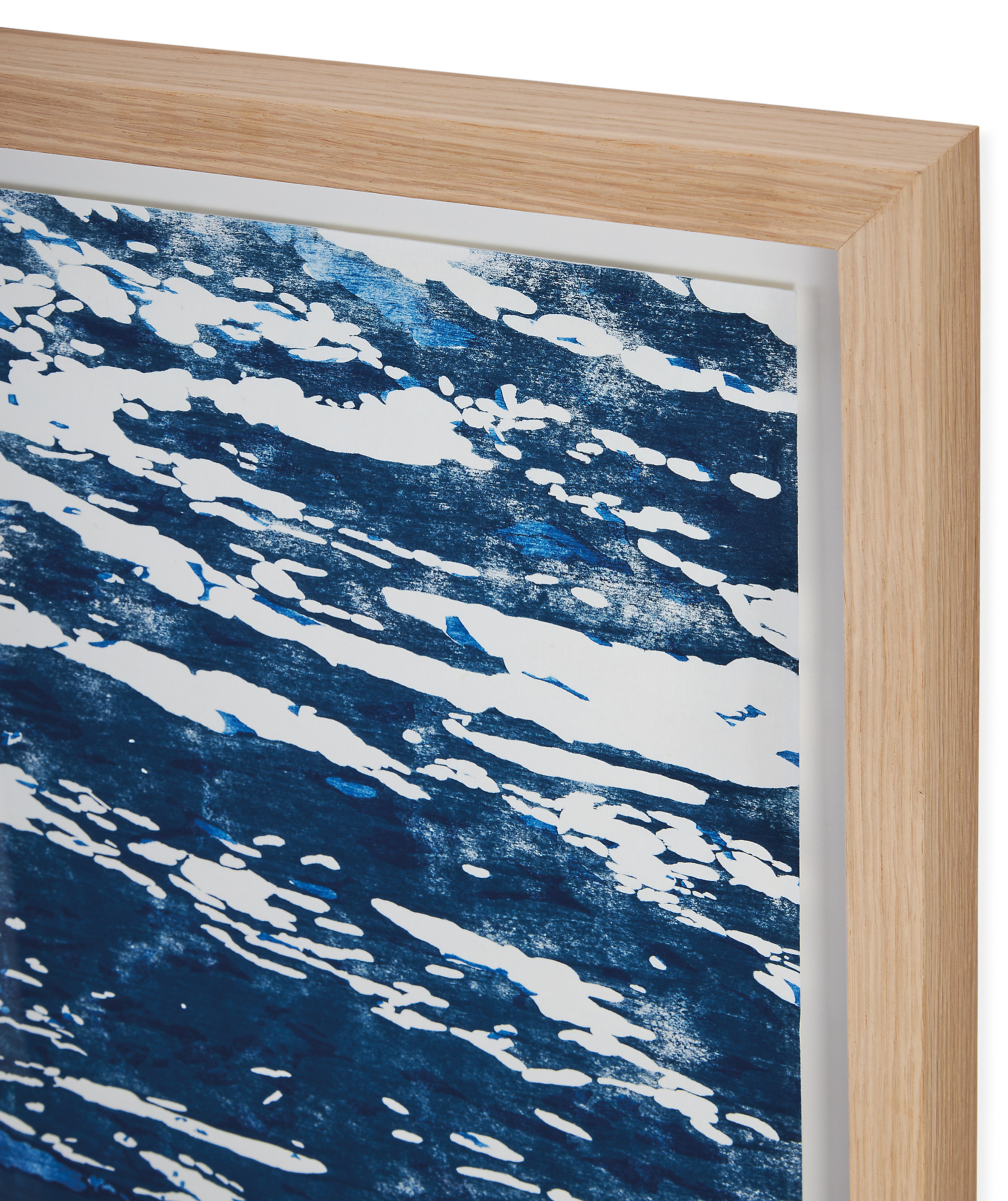 Corner detail of Ayomi Yoshida, Water Surface Lake Blue, 2024, Limited Edition wall art.
